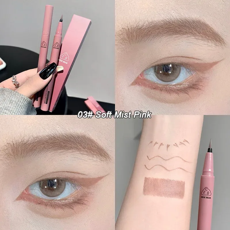 Αδιάβροχο Quick Dry Liquid Eyeliner Pen Ultra-fine Matte Black Brown Lasting Lying Silkworm Eyeliner Pencil Φυσικό Μακιγιάζ ματιών — image 9