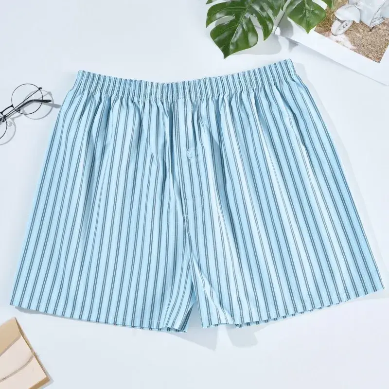 Panlalaking Boxer Shorts Kaswal na Cotton Sleep Underpants Panlalaking Kasuotang panloob Arrow Panties Striped Plaid Maluwag Kumportableng Homewear XL-4XL — image 6