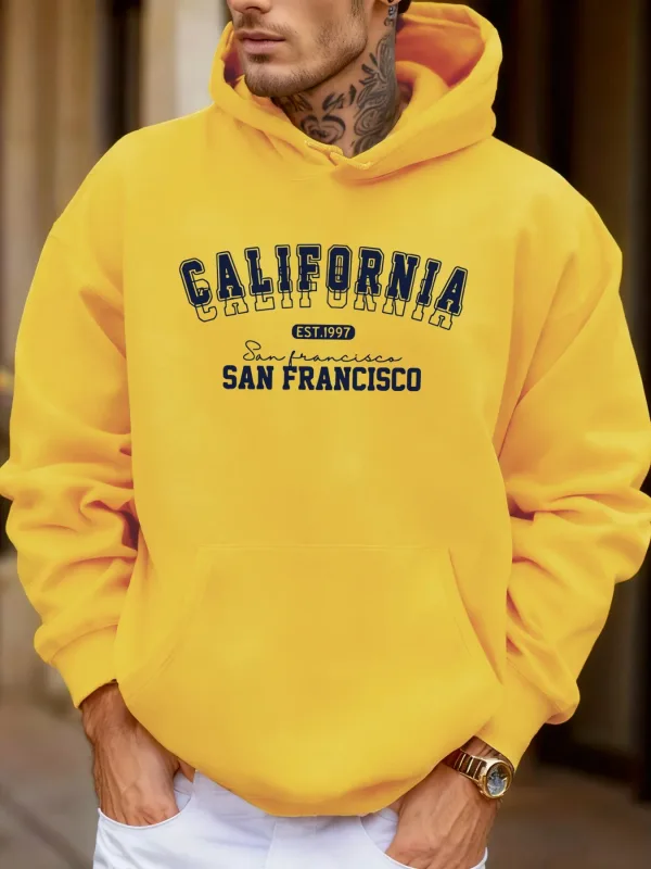 California San Francisco Est 1997 Print Soft Loose Hoodies Fleece Autumn Sportswear Men'S Sport Jogging Sweatshirts Comfy Tops — image 5