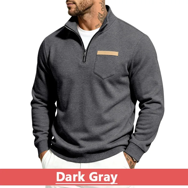 Homens 2026 outono inverno item quente velo forrado gola solta vintage moletom casual commuter moda masculina outerwear diário — image 38