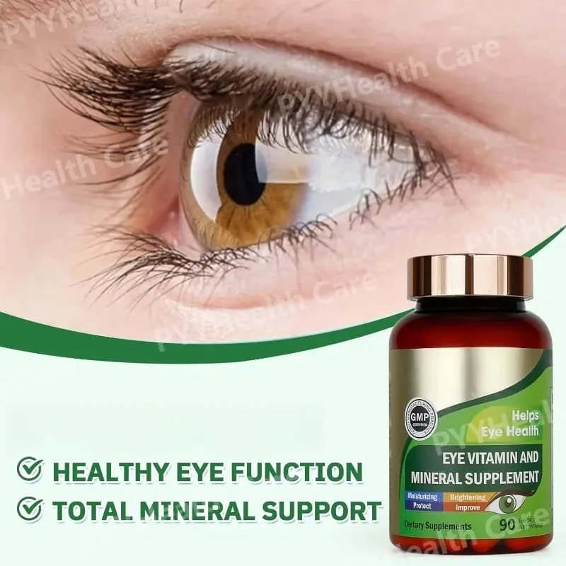 Lutein Eye Vitamins kapszula zeaxantin cinkkel Napi szem táplálék-kiegészítő Szemegészségügyi támogatás felnőtteknek 90 Count palack — image 3