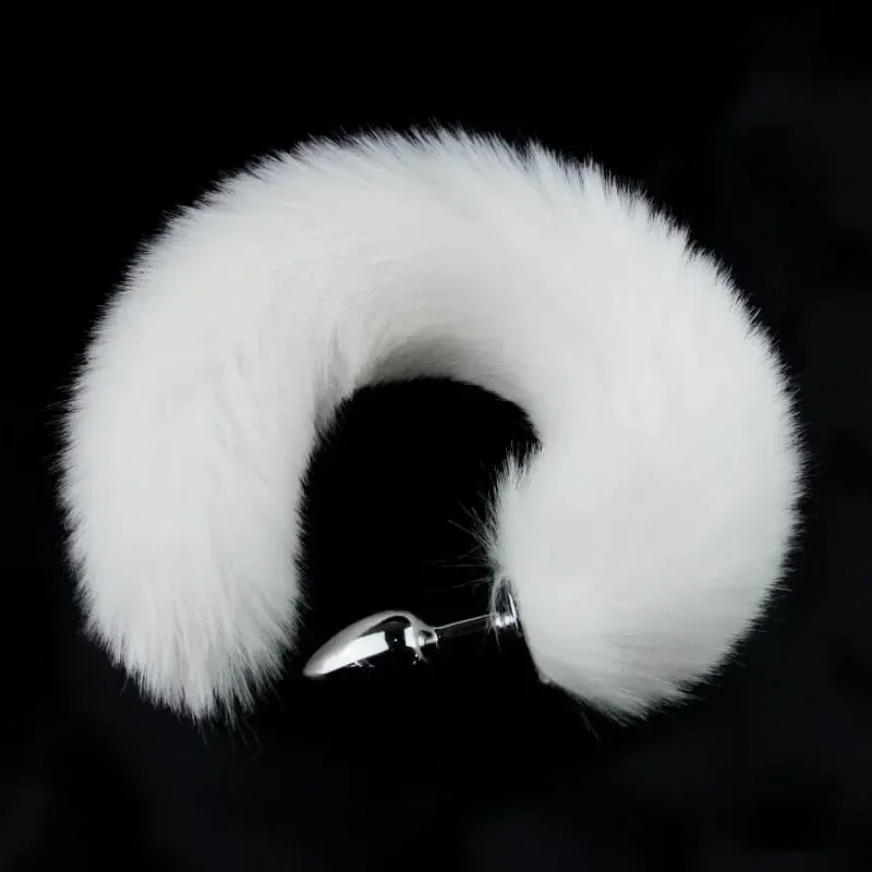 Sex Sm Props Metal Anal Plug Solid Color Fox Tail Anal Plug Backyard Development Training Plug Anal Toys Expand The Anus