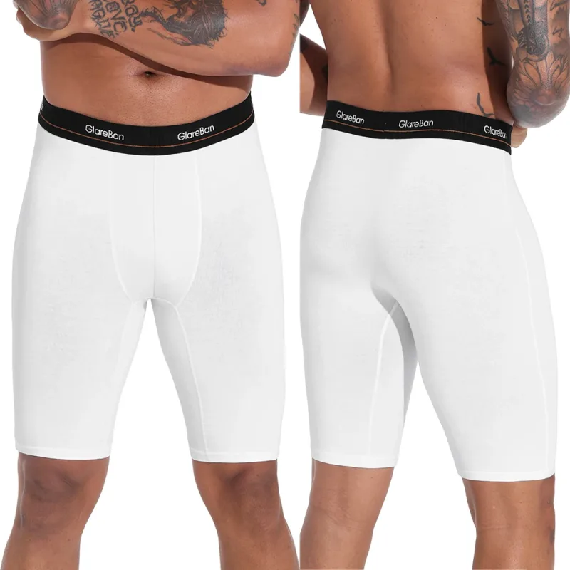 4pc Set Long leg White Cotton Boxer Men Underwear Male Brand Panties And Underpants For Homme Luxury Shorts Box Slip Briefs Soft — image 3