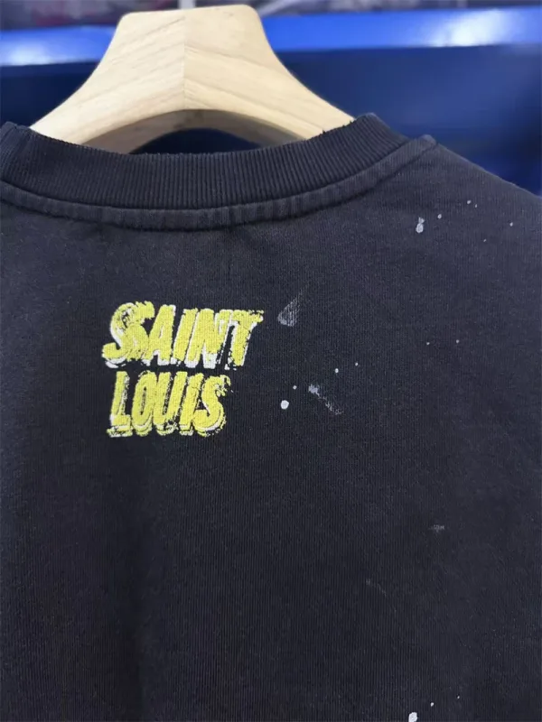 Autumn Winter New Saint Graffiti Print Vintage Washed High Street Casual Loose Cotton Versatile Hoodie Trendy Sports Top Men
