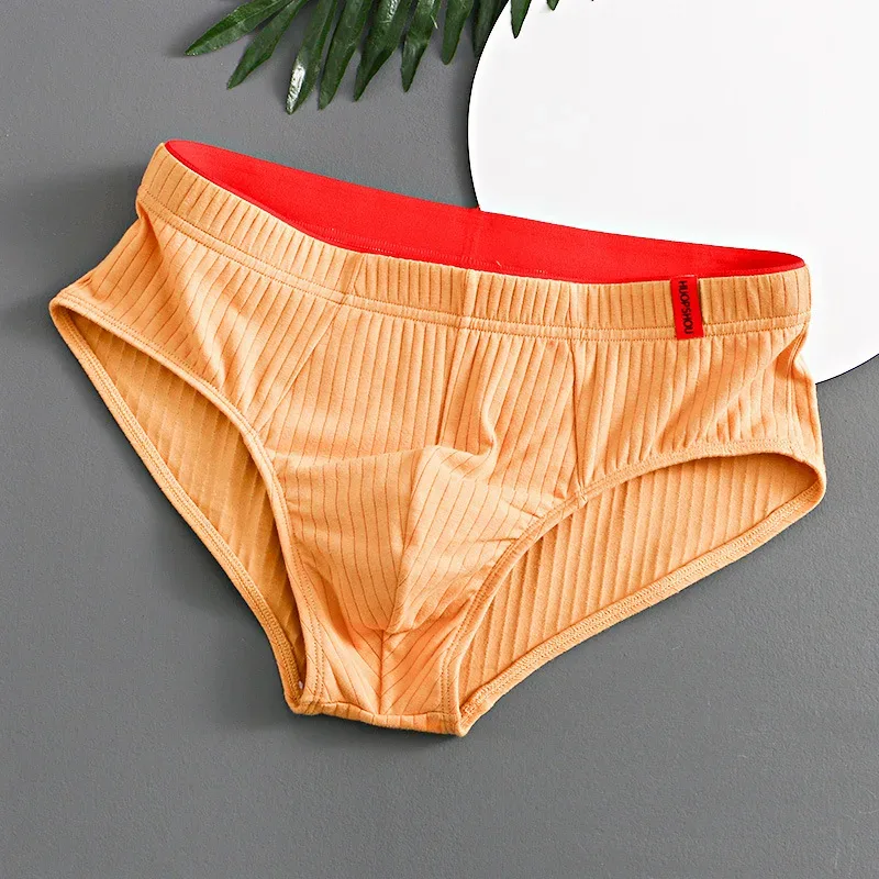 1/3 STK Herrbyxor Mellan midja Elastisk Mjuk Andas Antiseptisk U konvex randig Enfärgad Casual Herrkalsonger underkläder män — image 14