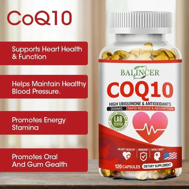 CoQ10 Softgels - Koenzim Q10 (ubikinon) Kiegészítő, jól felszívódó antioxidáns, támogatja a szív egészségét és az energiatermelést