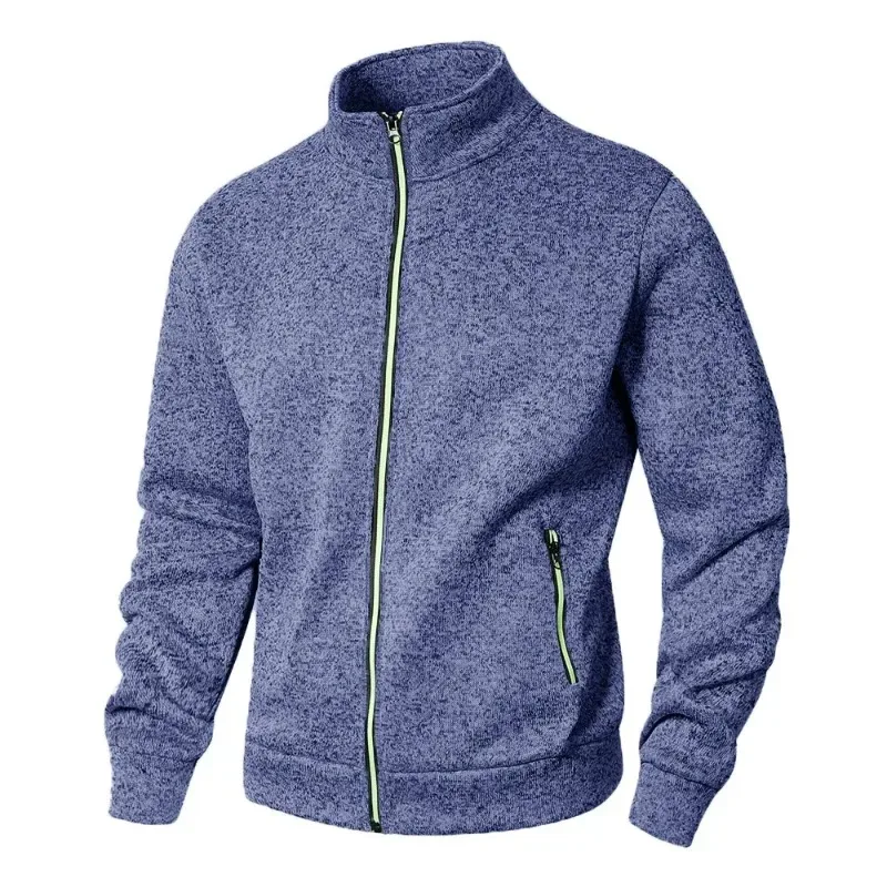 Panlalaking Stand Collar sweatshirt kaswal na zipper Cardigan Jacket sa labas ng Long Sleeve Solid Color Pullover Magaang Streetwear — image 11