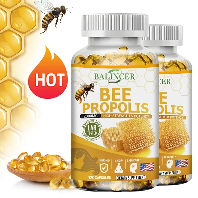 Natural Bee Propolis Capsules - Relieves Joint Pain and Stiffness Promotes Bone Health for Immunity and Anti-oxidation — image 2