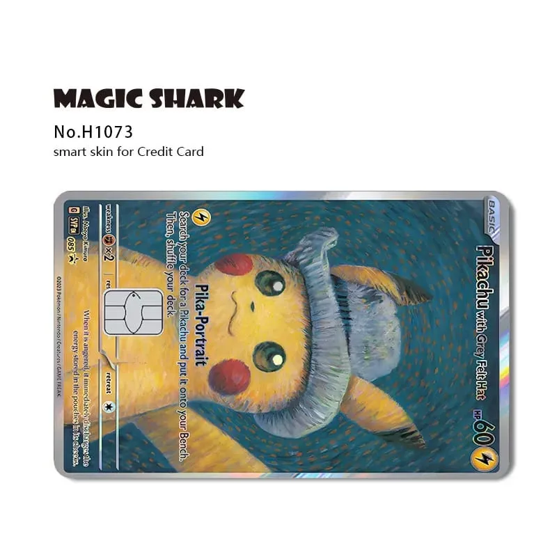 Magic Shark Mew Charizard EX Eevee Gengar Pikachu TCG כרטיס הולוגרפי לייזר מדבקה לסרטי עור לכרטיס אשראי בנקאי — image 11