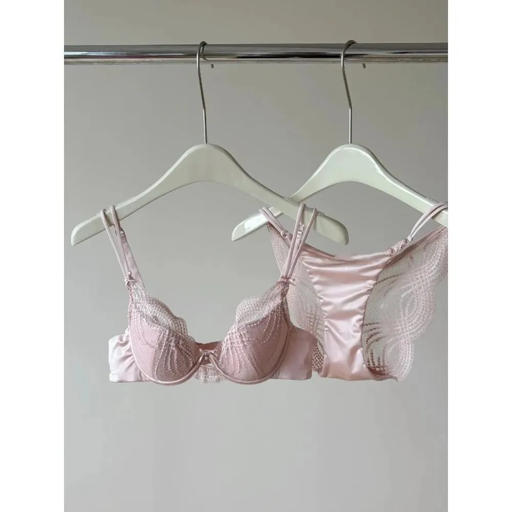 Half Cup Σετ Εσώρουχα Γυναικεία Thin Cup Push Up Μαλακό εσώρουχο σουτιέν Μικρό στήθος Στήριγμα στο πλάι Anti Sag Εσώρουχα 32-38 — image 3