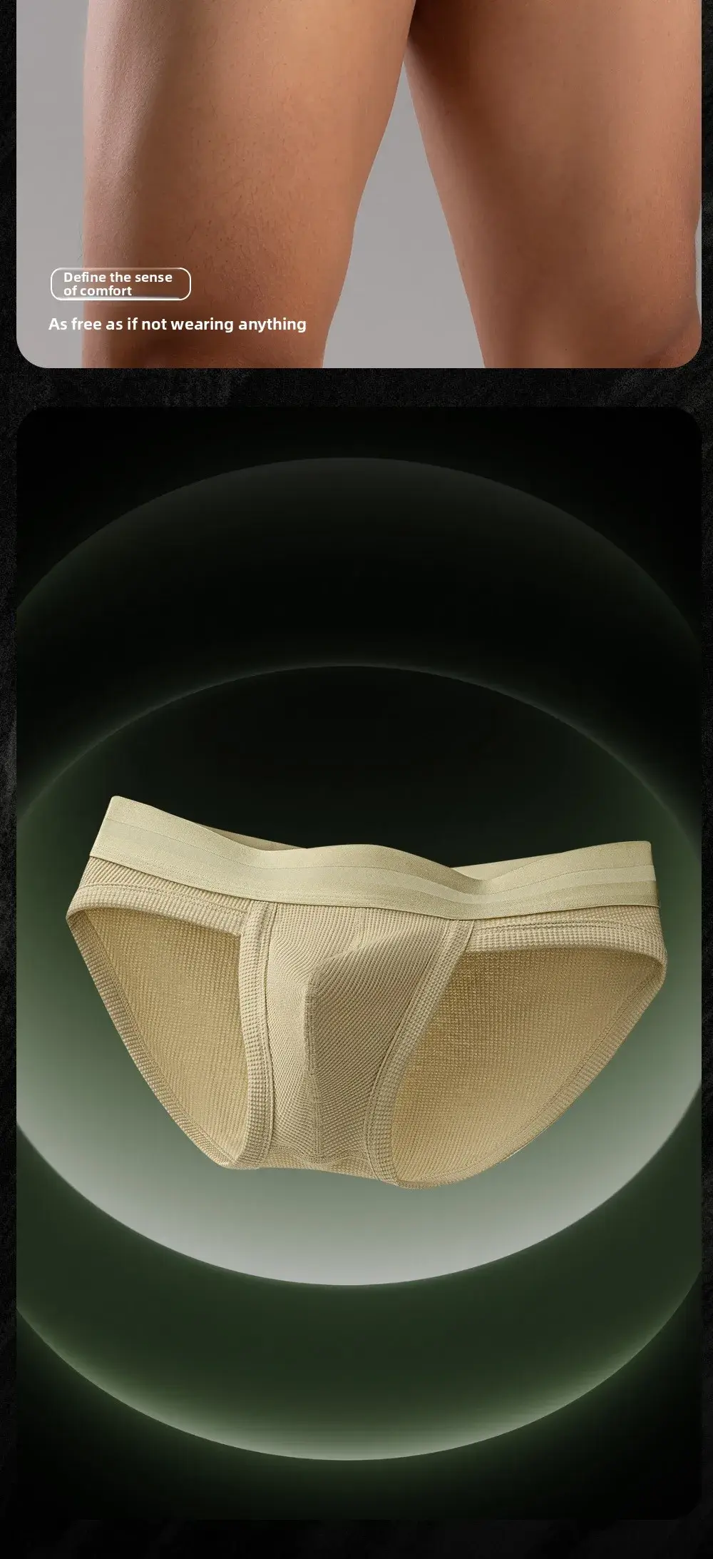 3pcs Sexy Men Waffle Cotton Briefs with Raised Bag Support Pouch With Hole U Spacious Separate Crotch Breathable Anti-sweat 3256812343913911