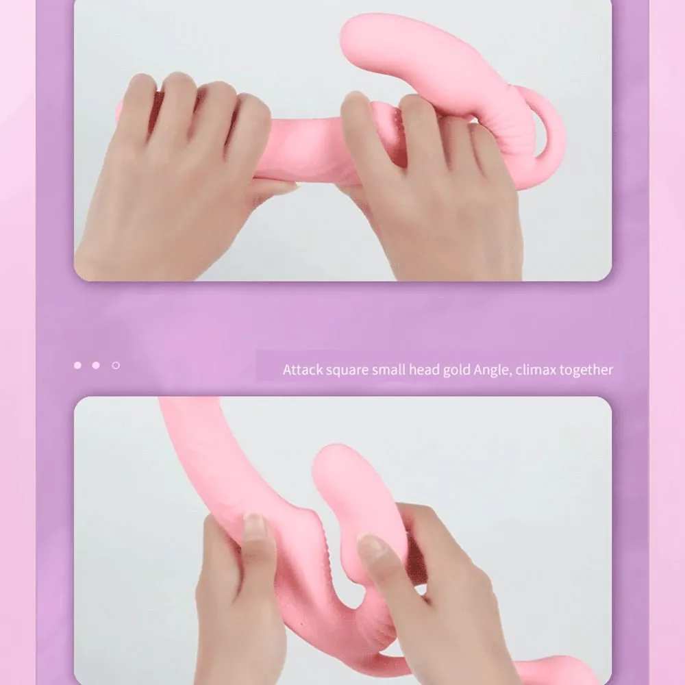 Strapless Strap on Dildo Vibrator Anal Plug Massager Lesbian 3 in 1 Vibrator G-Spot Stimulate Clitoris Sex Toy for Couple — image 5