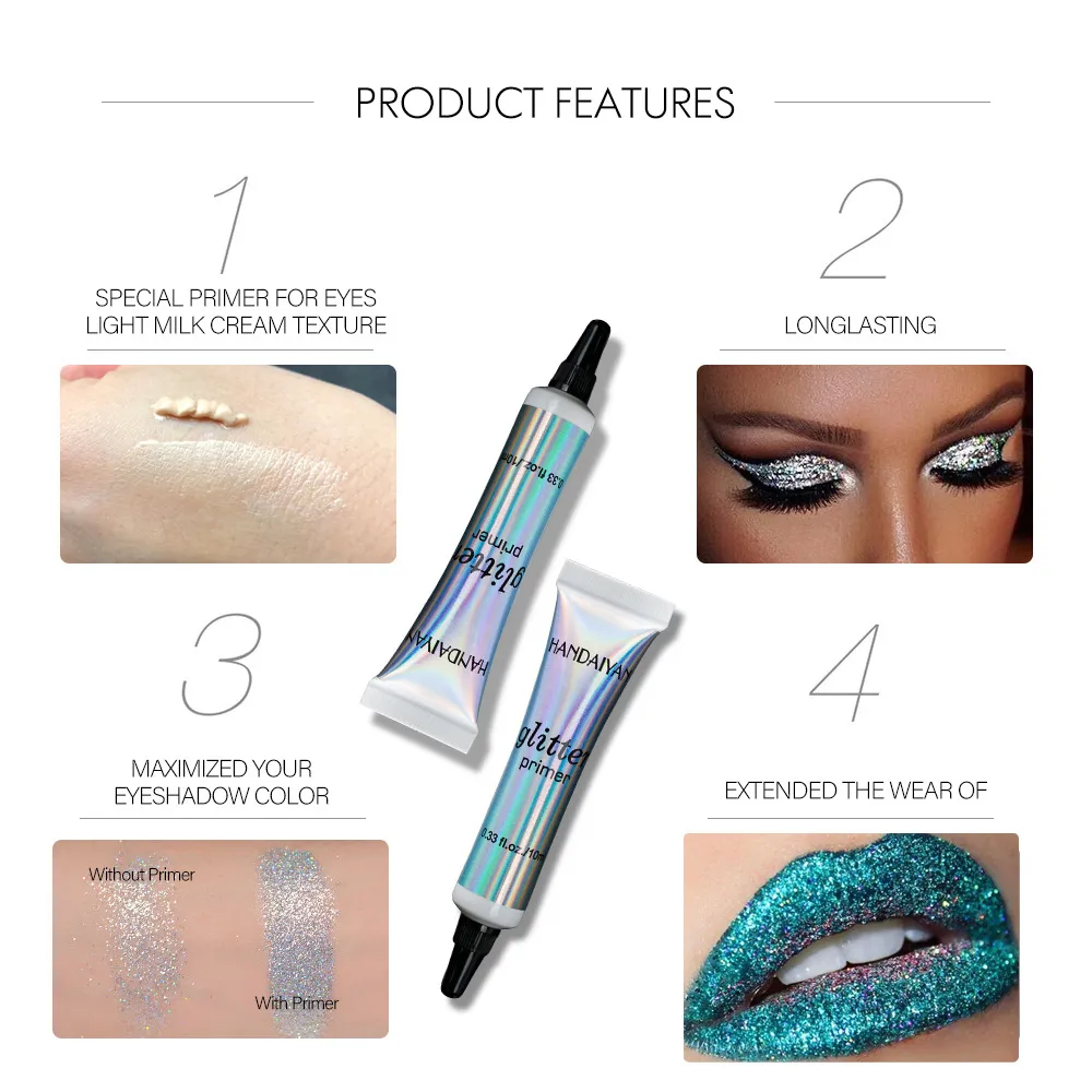 Glitter Primer Makeup Glue Flash Eyes Gel Face Eye Body Sequin Primer Long-lasting Brilliant Makeup Tools Primer Shiny
