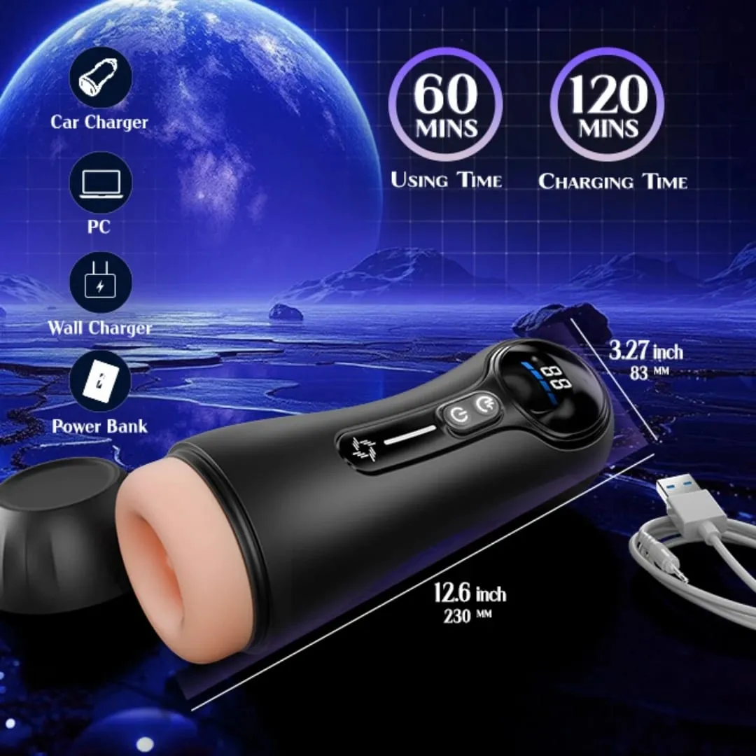 Automatic Male Sucking Masturbator LCD Display Masturbation Cup With 9 Vibrating Mode Pocket Pussy Adult Sex Toys for Man
