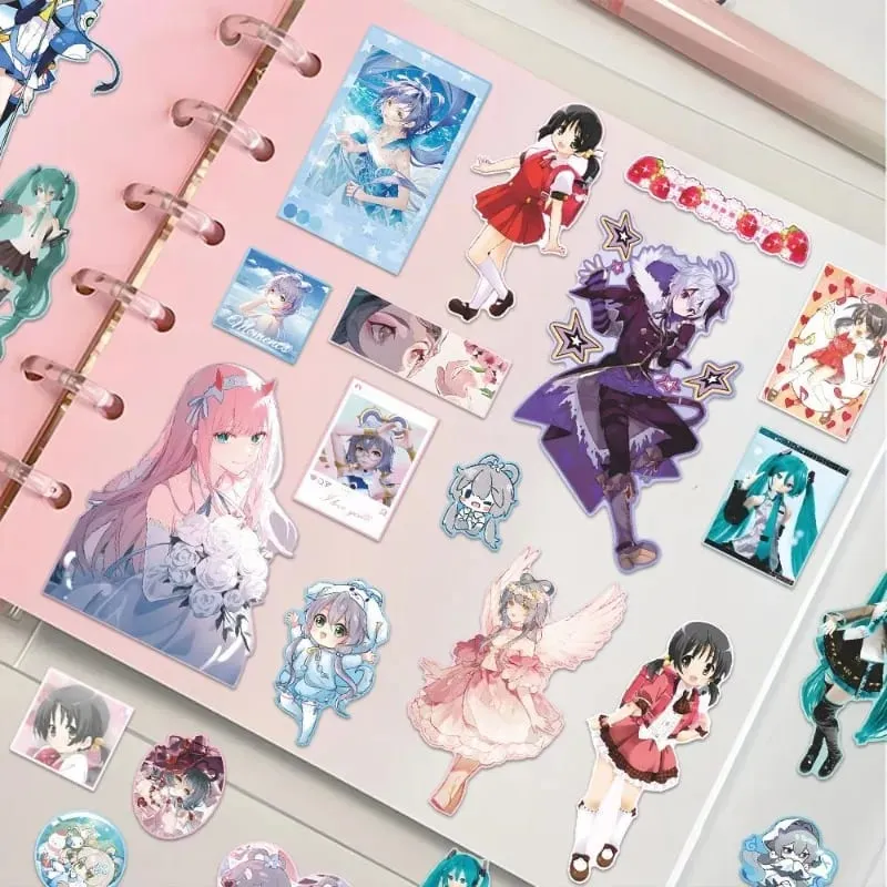 Hatsune Miku -Project DIVA- Sticker Hatsune Miku Kagamine Rin/Len Anime Peripheral Journal Material Sticker 8 Sheets New Gifts