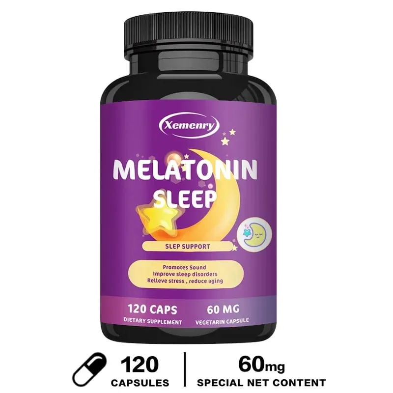 Melatonin Capsules - A Sleep Aid Help You Fall Asleep Faster Promote Sleep Health and Improve Sleep Quality — image 11