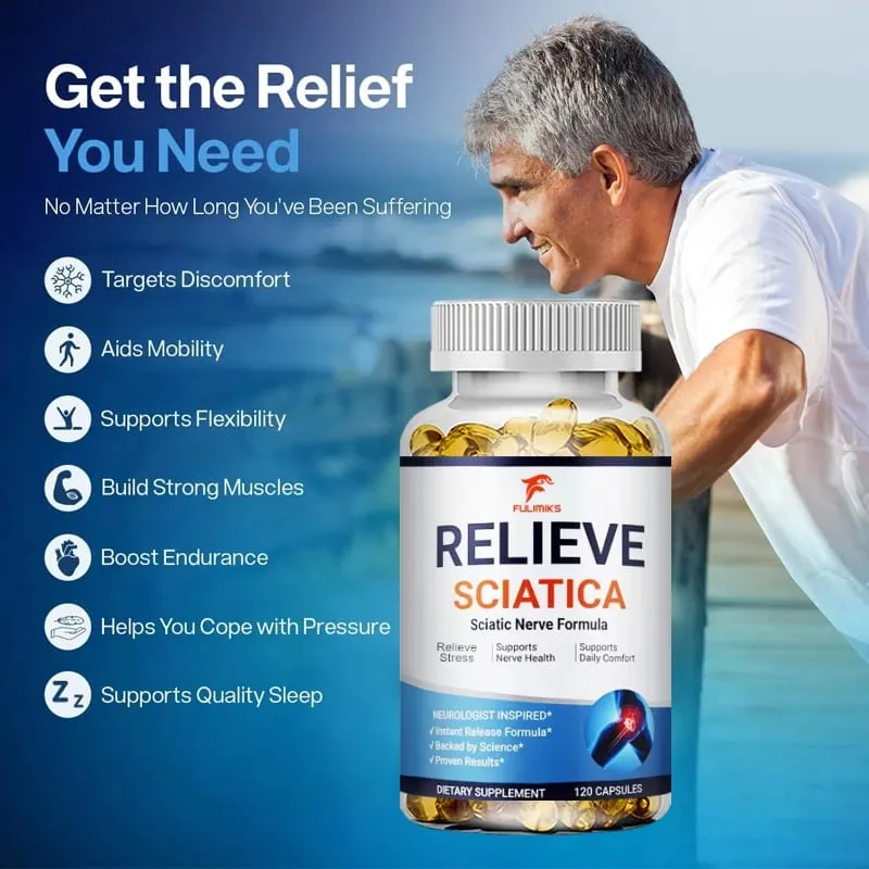 Relieve Sciatica Capsules - Helps Relieve Joint Pain Supports Daily Nervous System Bone & Nerve Health Balances Inflammation — image 5
