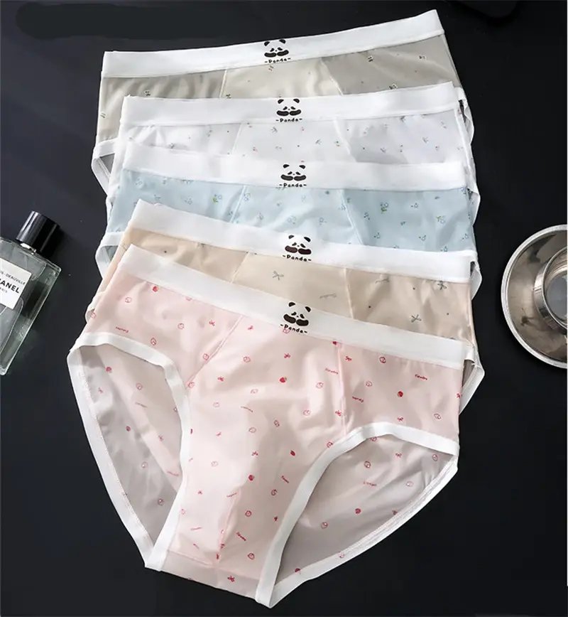 Nova sensação nua roupa interior masculina impressa sissy cuecas masculino seda gelo sexys toy men cueca fina sem costura calzoncillos hombre — image 4