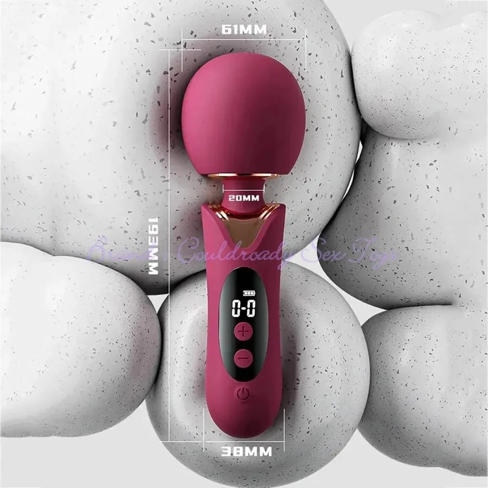 Erőteljes LCD AV vibrátor nagy fejű női testmasszírozó szexjáték nőknek Clit G Spot hüvelystimuláló varázspálca — image 6