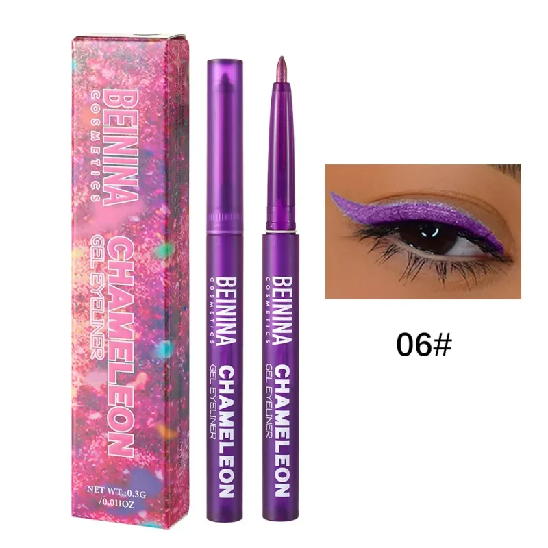 Μεταλλικό Chameleon Gold Eyeliner Gel στυλό Pearlescent Polarized Glitter Πράσινο Inner Eye Liner Λαμπερό πολύχρωμο Soft Eyes Pigment — image 10
