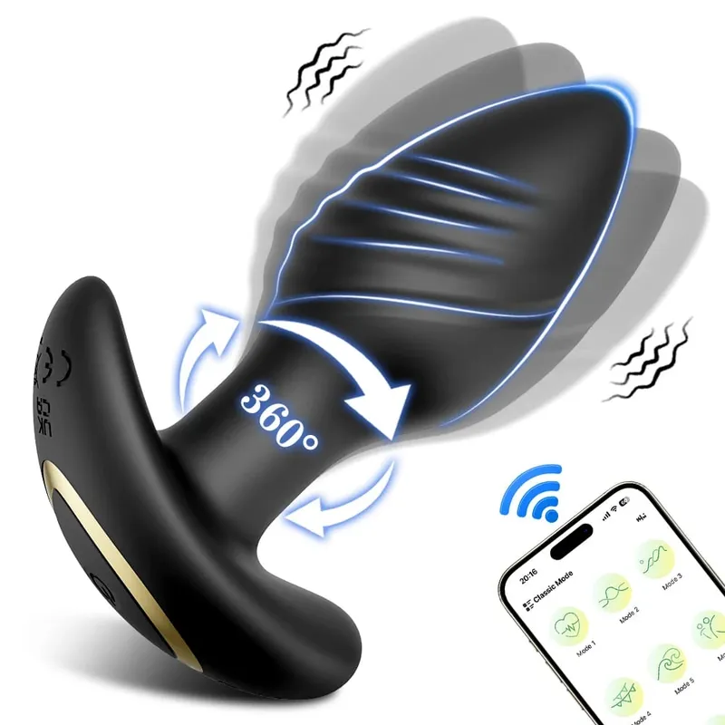 APP Control Rotation Butt Plug Anal Vibrator για άνδρες Γυναίκες 360° Wiggle Prostate Massager Πρωκτικό βύσμα για Gay Sex Toy για άνδρες — image 9