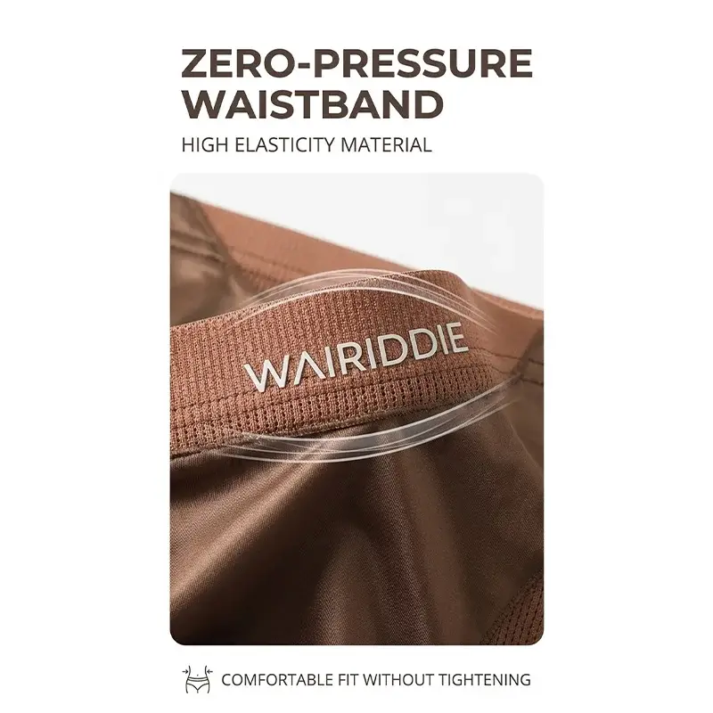 Luxury Satin-like Ice Silk Underwear Cool Breathable Double-side Mesh Men's Panties High Elastic Seamless Lingeries Men's Shorts — image 3