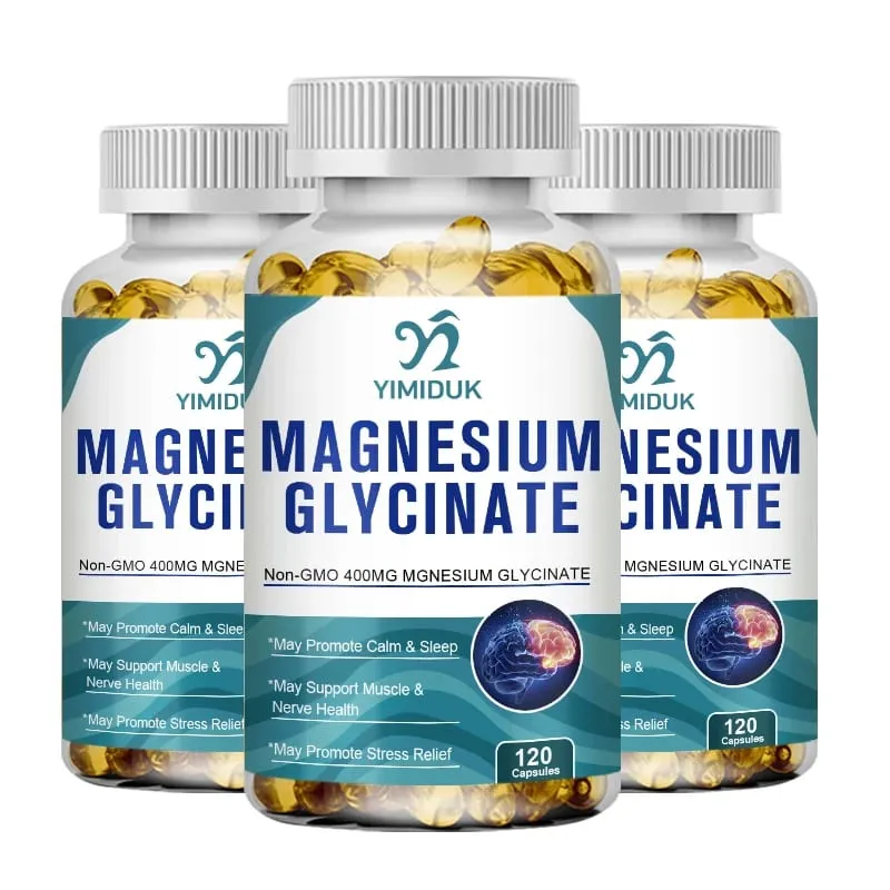 Magnesium Glycinate Capsules 400mg High Absorption Bone Support Health Care Mineral Supplement Promotes Muscle Gel 120 Capsules — image 8