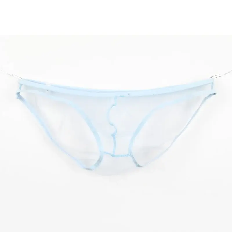 Men's Large Size Low Waist Mesh Briefs, Ultrathin Transparent Underwear, with U Convex Bag, Various Colors Available — image 13