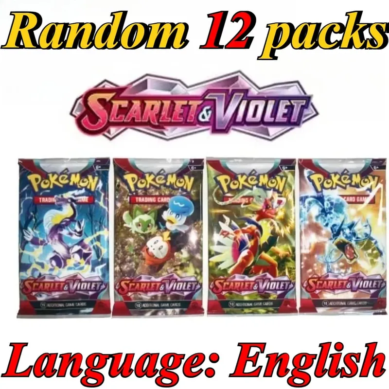 10 πακέτα καρτών Pokémon Bright Stars 151 Prismatic Evolutions PALDEAN FATES English Reinforcement Battle Δώρο κάρτα συναλλαγής — image 18