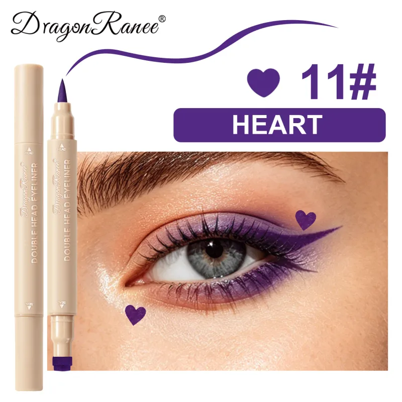 Love Star Butterfly Liquid Eyeliner με διπλό άκρο, αδιάβροχο και χωρίς μουντζούρες, γρήγορο στέγνωμα 2 σε 1 Πολύχρωμο μακιγιάζ Stamp Eye Line Pen — image 18
