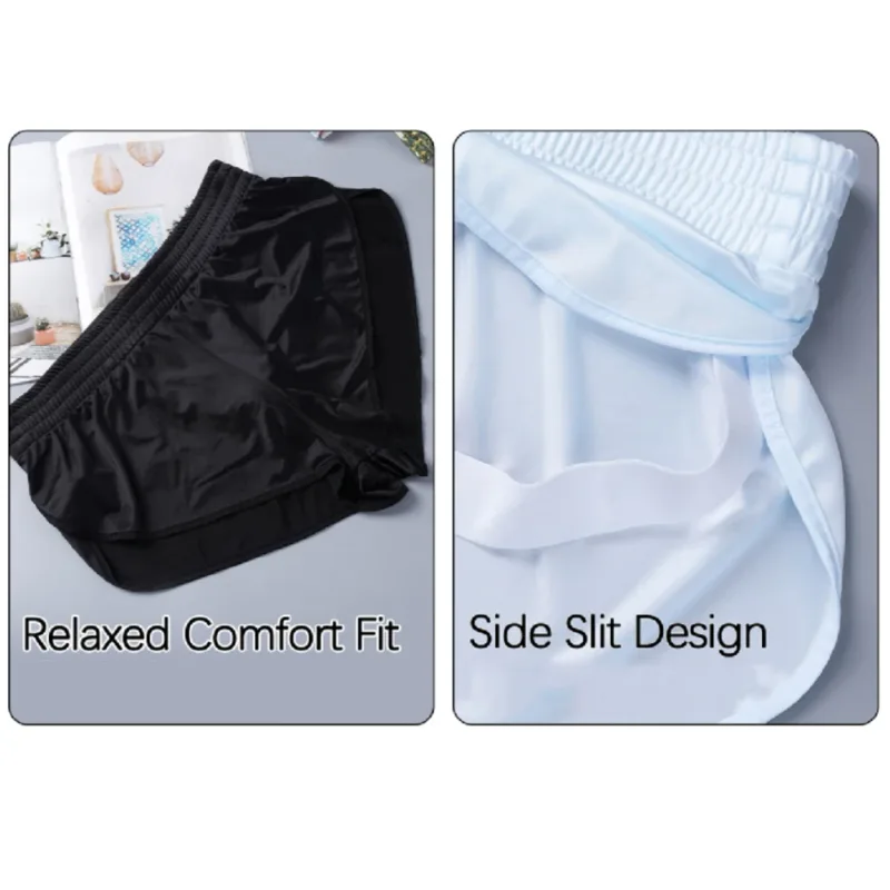 Men Satin Glossy Arrow Pants Split Side Boxer Shorts Sexy Underwear Loungewear Inner Jockstrap Mesh Pouch Sleep Bottoms — image 10