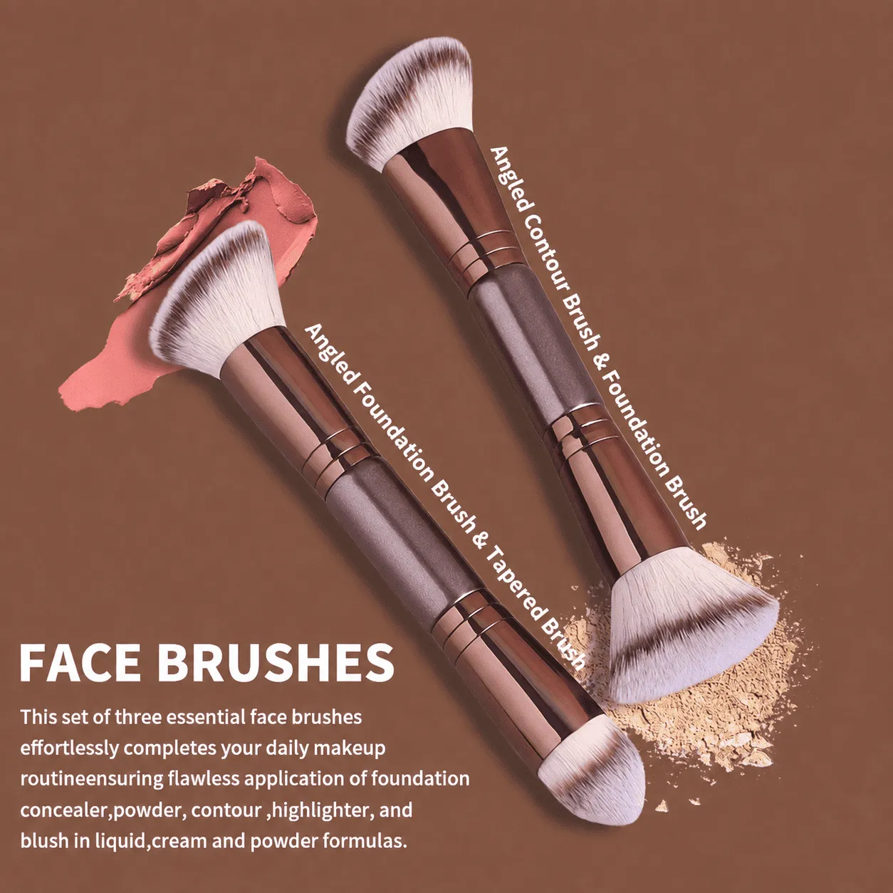 18Pcs Professional Makeup Brush Set Soft Synthetic Hair Foundation Powder Blending Eye Brushes With Leather Storage Bag — image 2