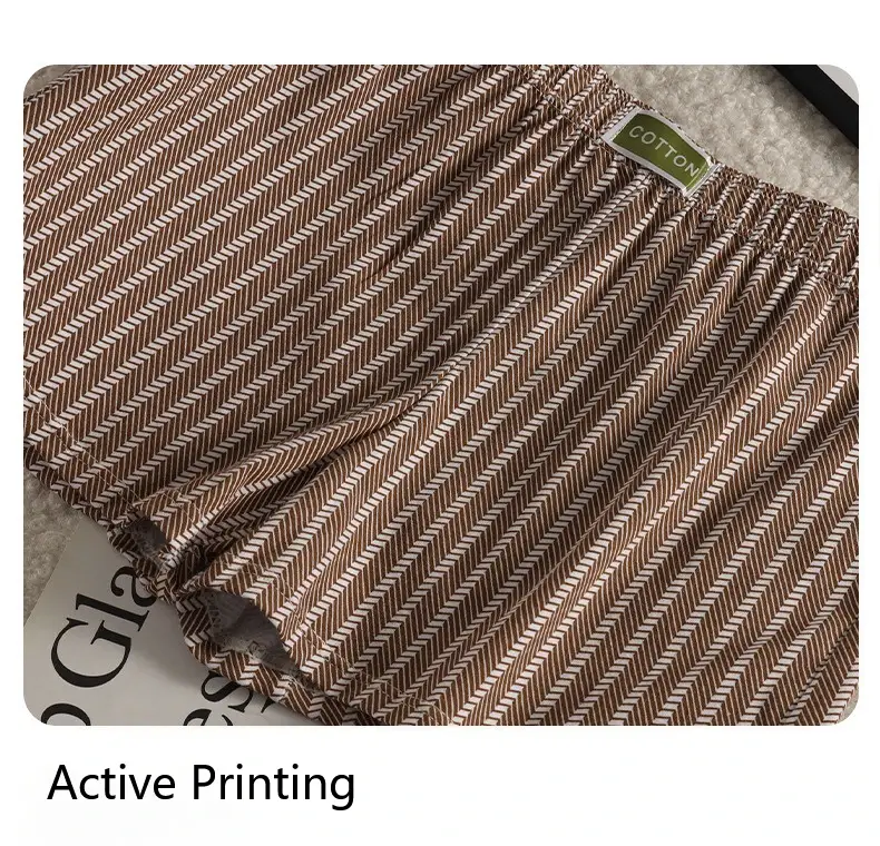 Herrtrosor Randiga Lösa Andas Hemma Boxerskalsonger Plus Size Mjuk och bekväm bomull Boxers Sport Short Section — image 6