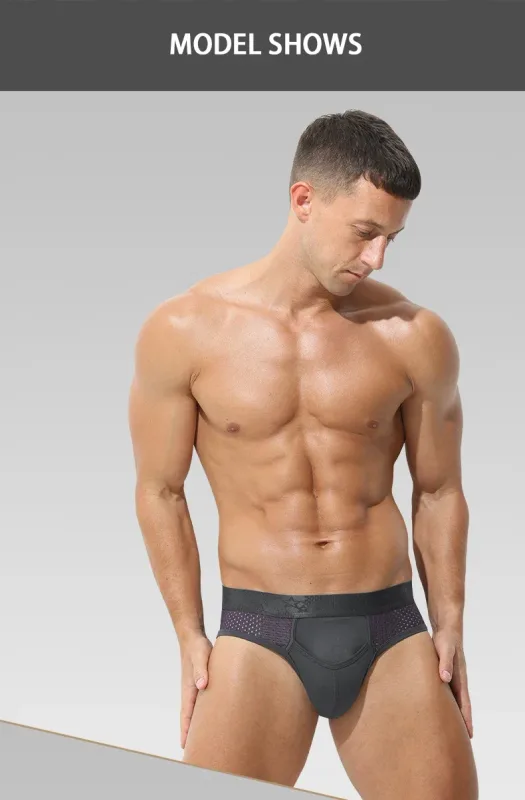 Calcinha de separação de bala masculina sexy u-convexo cuecas veia gelo seda escrotal aro esperma cordão shorts cabeças varicosas — image 20