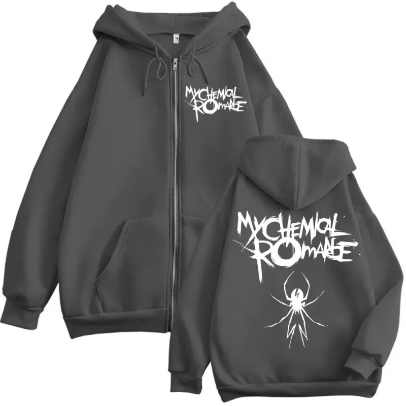 Limited My Chemical Romance Band Merch Zipper Hoodies Punk Rock Hip Hop Zip Up Sweatshirt Mga Lalaki Babae Fashion Vintage Pullover — image 5