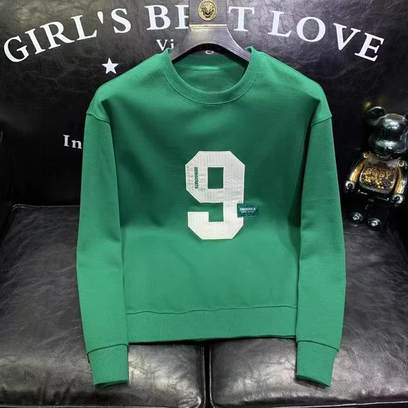 Vår Höst Herr Trendig Enkel Casual All Match Sweatshirt Y2K Streetwear Rundhalsad Långärmad Pullover Man Lösa Luvtröjor — image 6