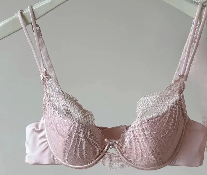 Half Cup Σετ Εσώρουχα Γυναικεία Thin Cup Push Up Μαλακό εσώρουχο σουτιέν Μικρό στήθος Στήριγμα στο πλάι Anti Sag Εσώρουχα 32-38 — image 13