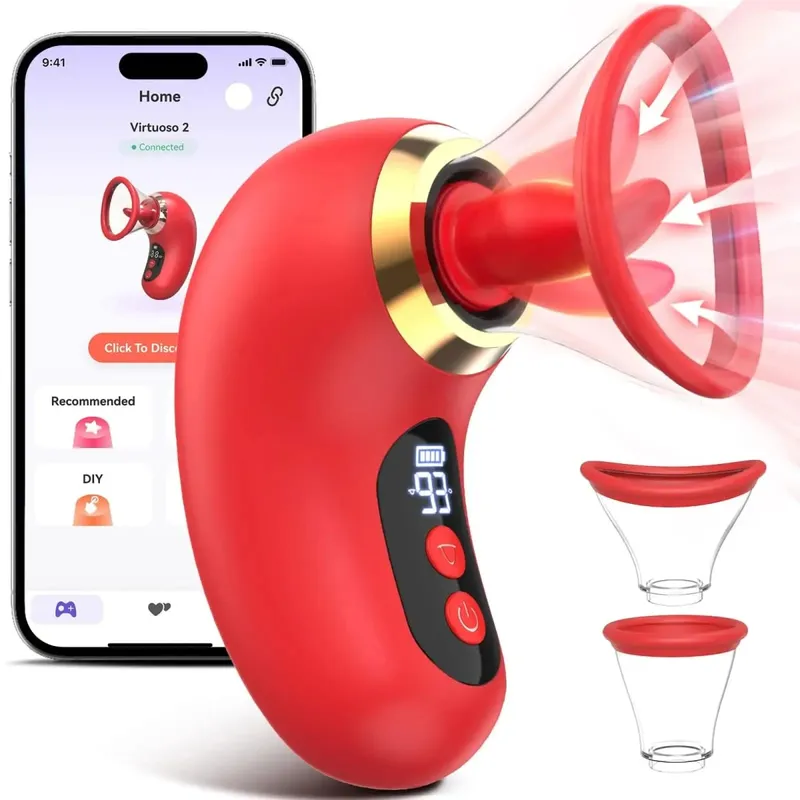 5IN1 Clitoris Sucker Vibrátor Nyalló Bimbó Vagina Masszírozó APP Control Clit Stimulator LCD kijelzős szexjáték nőknek