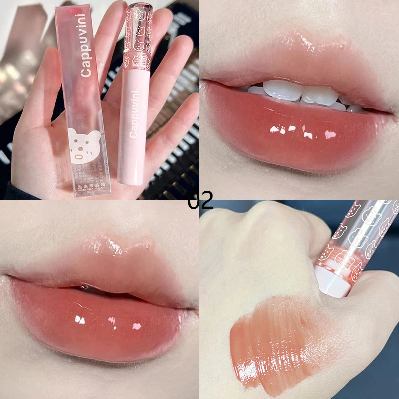 1 PC Mirror Water Lip Gloss דובדבן ורוד שקוף עמיד למים עמיד למים לחות עירום גוון שקוף זכוכית איפור שמן — image 11