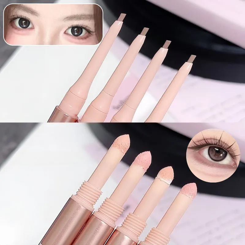 Double Headed Brightening Aegyo Sal Pen Waterproof Liing Silkworm Eyeliner Stick Highlighter Matte Shadow Pen Contour Μακιγιάζ ματιών