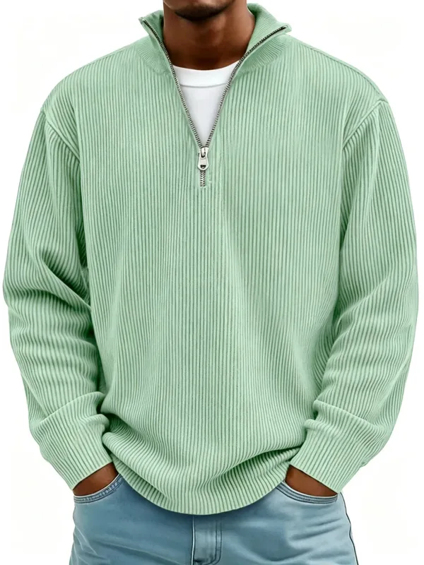 Outono inverno masculino gola zip-up moletom solto manga longa casual diário ao ar livre moda na moda casacos masculinos — image 10
