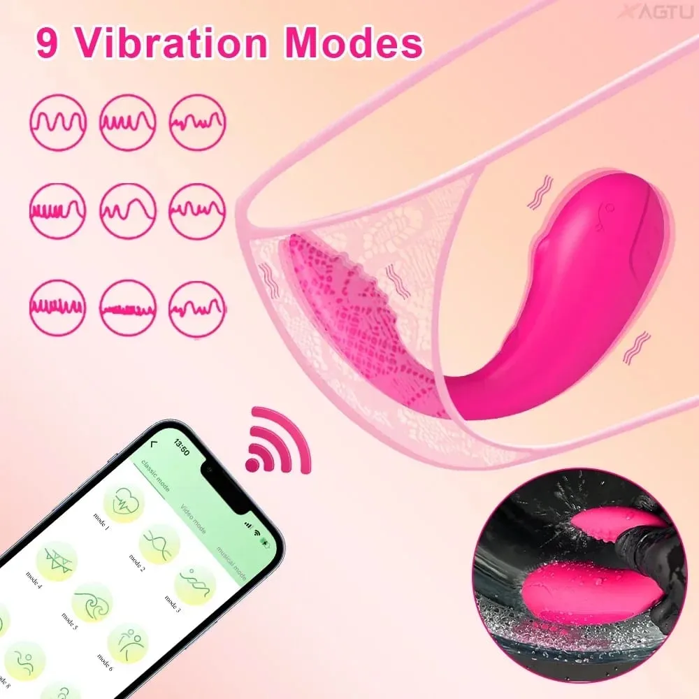 APP Control Vibrating Love Egg for Women Wearable Panties Vibrator Vagina Clitoris Stimulator Interaction Sex Toy for Couples