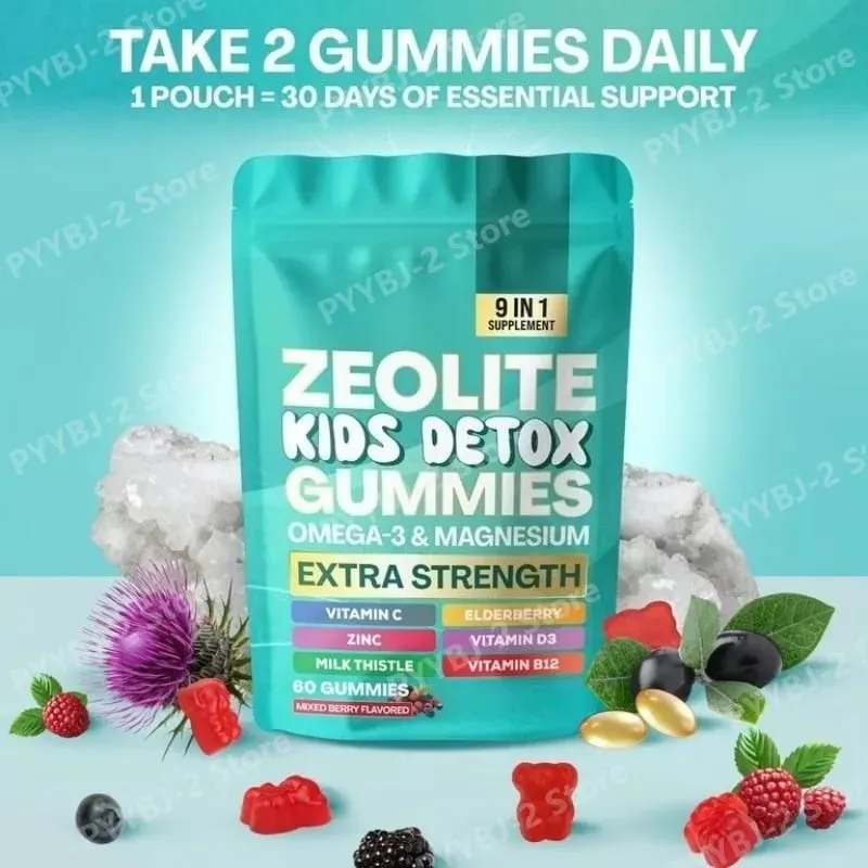 Zeolite Gummies 60 Count Contain Multivitamin Omega-3 Magnesium and Elderberry Support Detoxification & Immune System Health — image 5