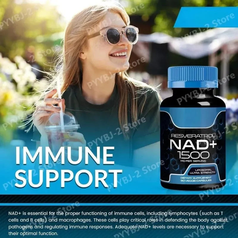 Κάψουλες NAD+ με φυτικό αντιοξειδωτικό συμπλήρωμα ρεσβερατρόλης που υποστηρίζει την ενέργεια των κυττάρων και την αντιγήρανση για γυναίκες άνδρες 90 τεμάχια