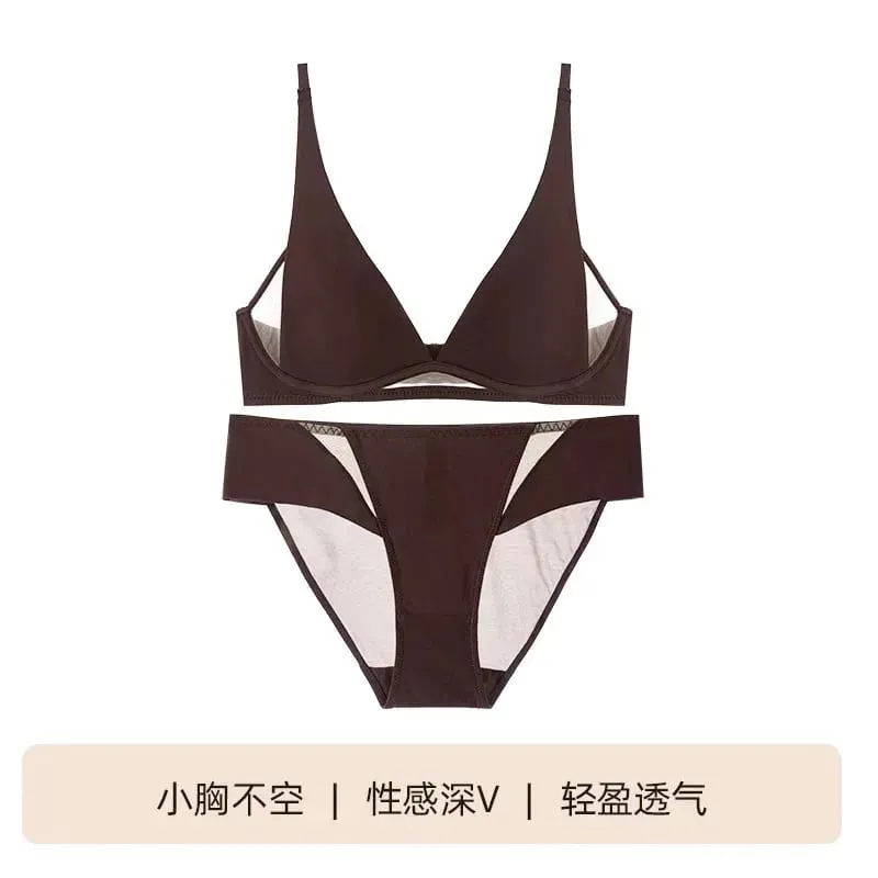 Γαλλικό τρίγωνο σουτιέν Rabbit Ear Cup Deep V Wireless Bralette για Small Bust No Gap Sexy εσώρουχα σετ αναπνέον, καλοκαιρινό λεπτό — image 12