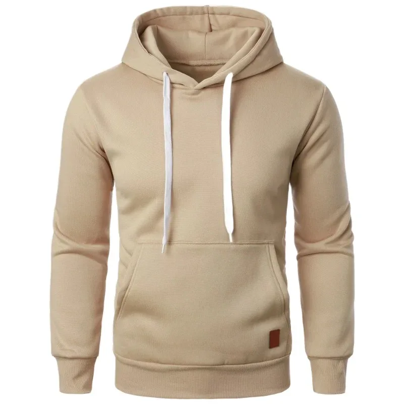 Mga Mens Casual Hooded Collar Drawstring Hoodies Sweatshirts Long Sleeve Shirts Outdoor Streetwear Solid Color Lightweight Pullover — image 9