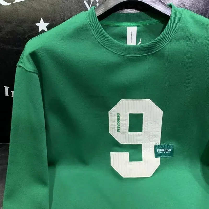 Vår Höst Herr Trendig Enkel Casual All Match Sweatshirt Y2K Streetwear Rundhalsad Långärmad Pullover Man Lösa Luvtröjor — image 4