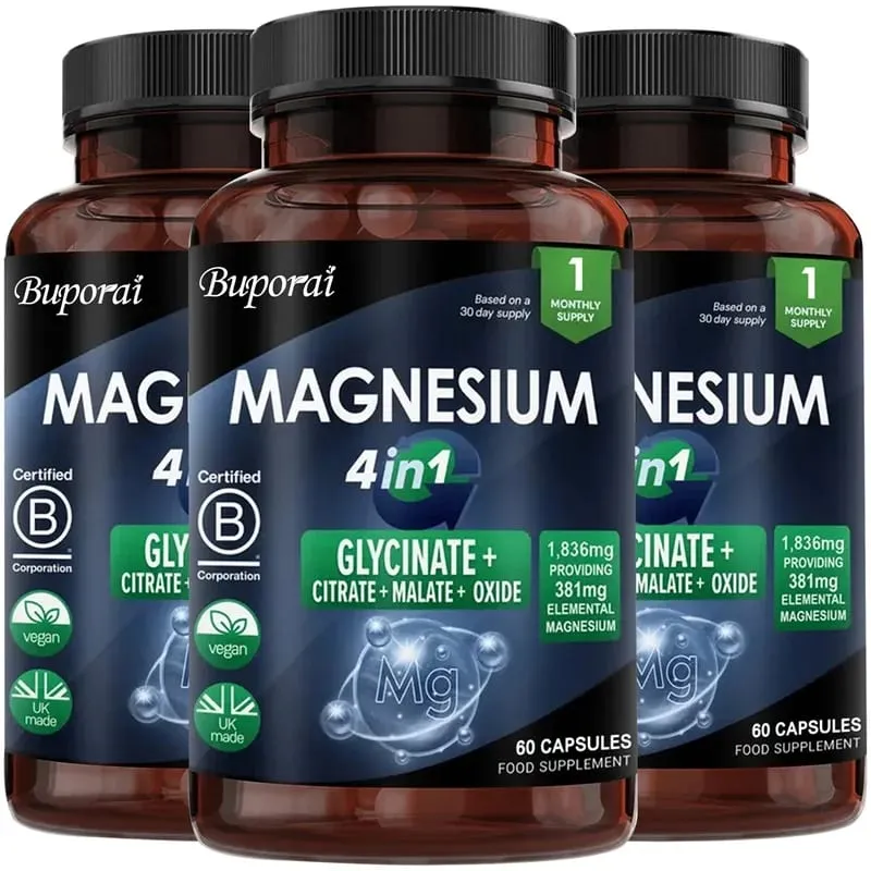 Magnesium 4-in-1 Complex - Supports The Nervous System Promotes Healthy Sleep and Muscle Relaxation and Relieves Stress
