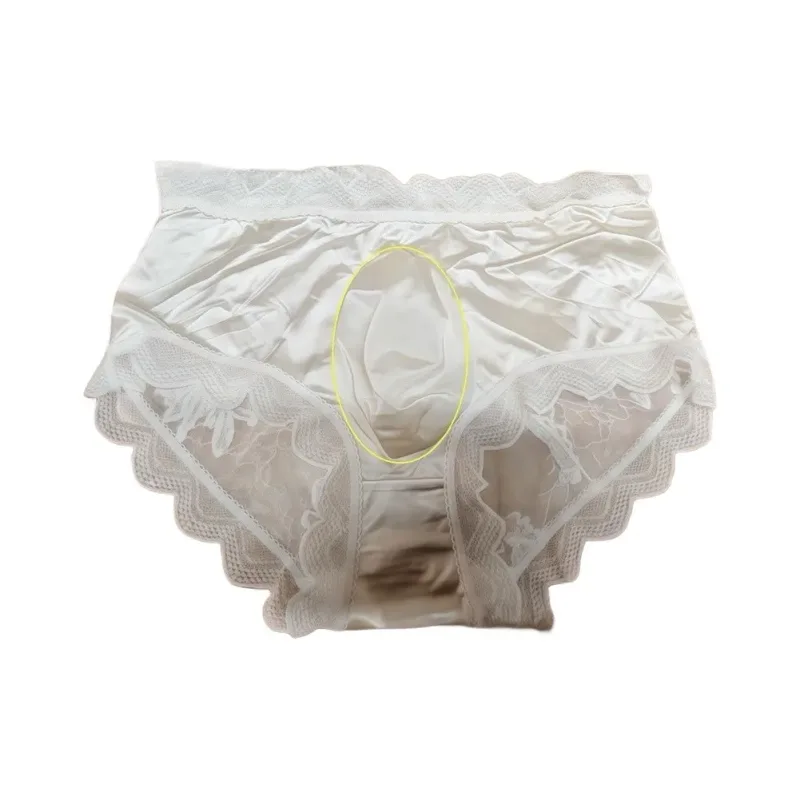 Men Satin Embroidery Floral Lace IceSilk Briefs Underwear 3D Bulge Pouch Panties Erotic Bottom Male Lingerie Tanga — image 3
