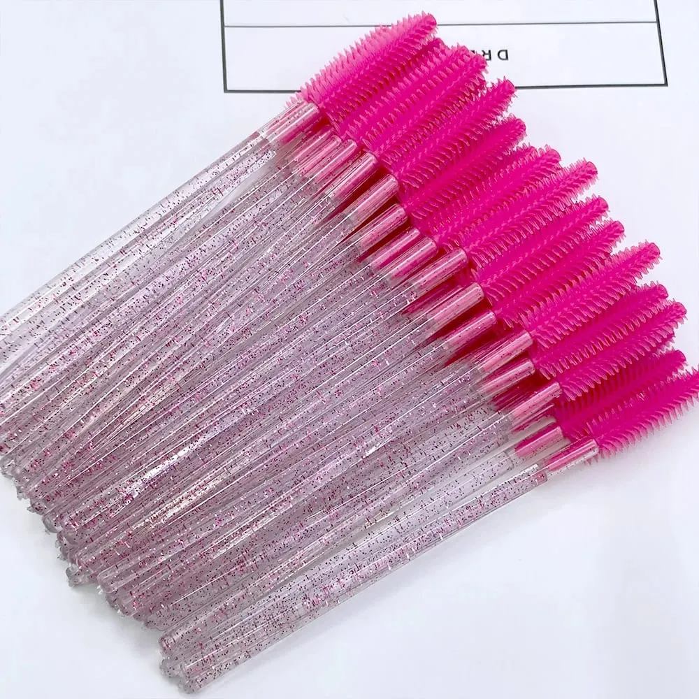 Baguettes de Mascara en cristal de Silicone jetables, brosses à cils en diamant, peigne, brosse de maquillage de beauté, outils pour femmes, 50/100 pièces — image 6